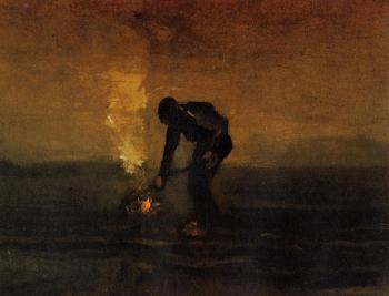 Vincent Van Gogh : Peasant Burning Weeds II